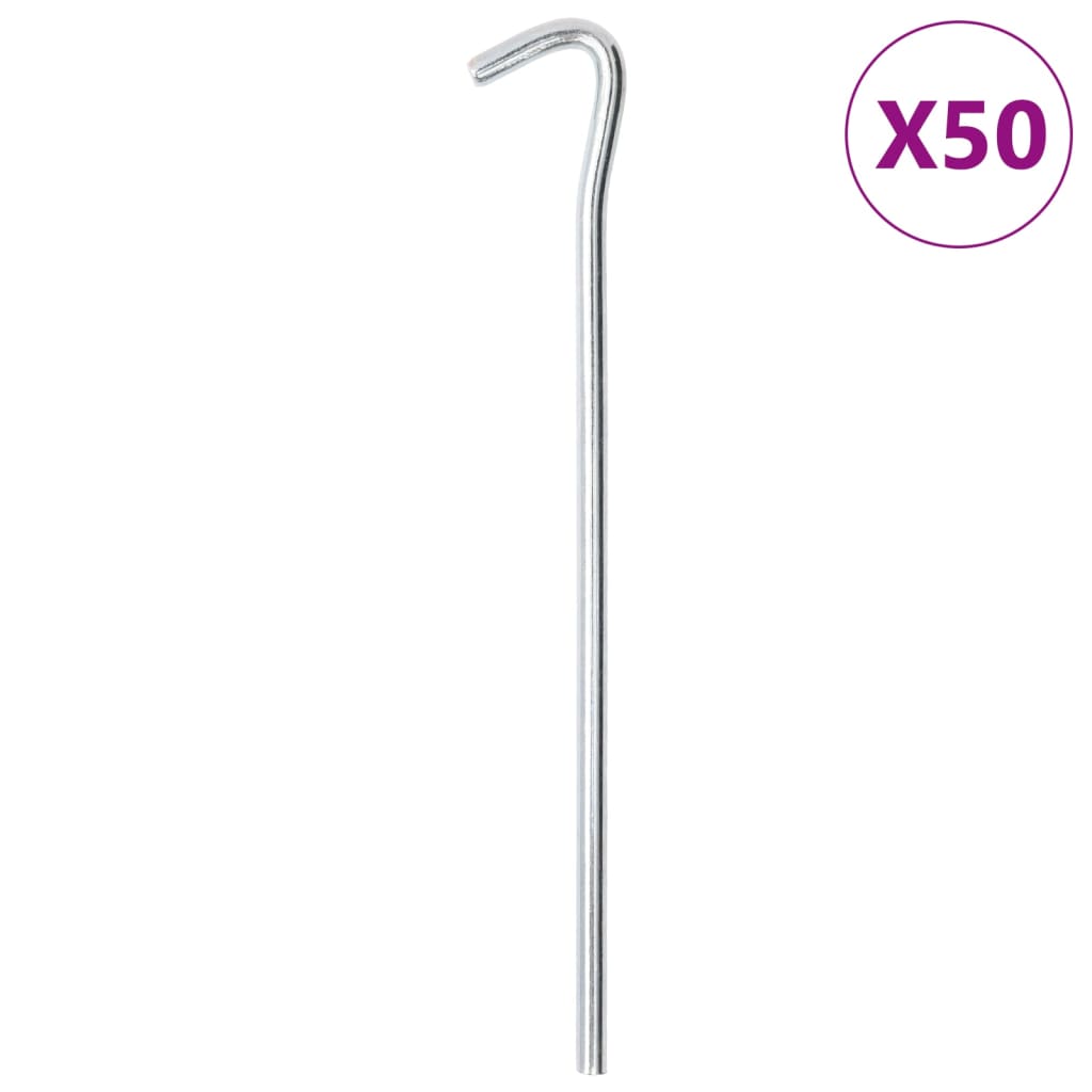 Vidaxl tentharingen 50 st ø7 mm 23 cm gegalvaniseerd staal