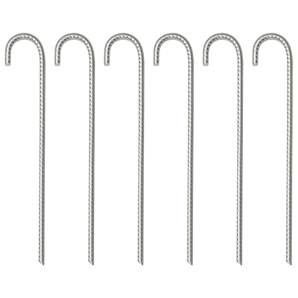 Vidaxl tentharingen 6 st ø10 mm 37 cm gegalvaniseerd staal