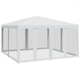 Vidaxl partytent met 8 mesh zijwanden 4x4 m hdpe wit