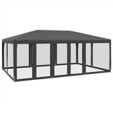 Vidaxl partytent met 10 mesh zijwanden 6x4 m hdpe antracietkleurig