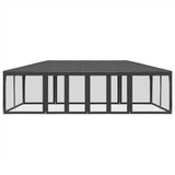 Vidaxl partytent met 12 mesh zijwanden 8x4 m hdpe antracietkleurig