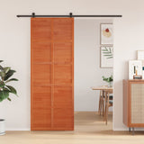 Vidaxl schuifdeur 80x208 cm massief grenenhout wasbruin