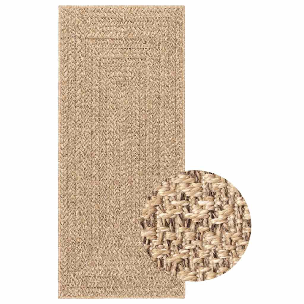 Vidaxl vloerkleed zizur beige binnen en buiten 80x200 cm jute look