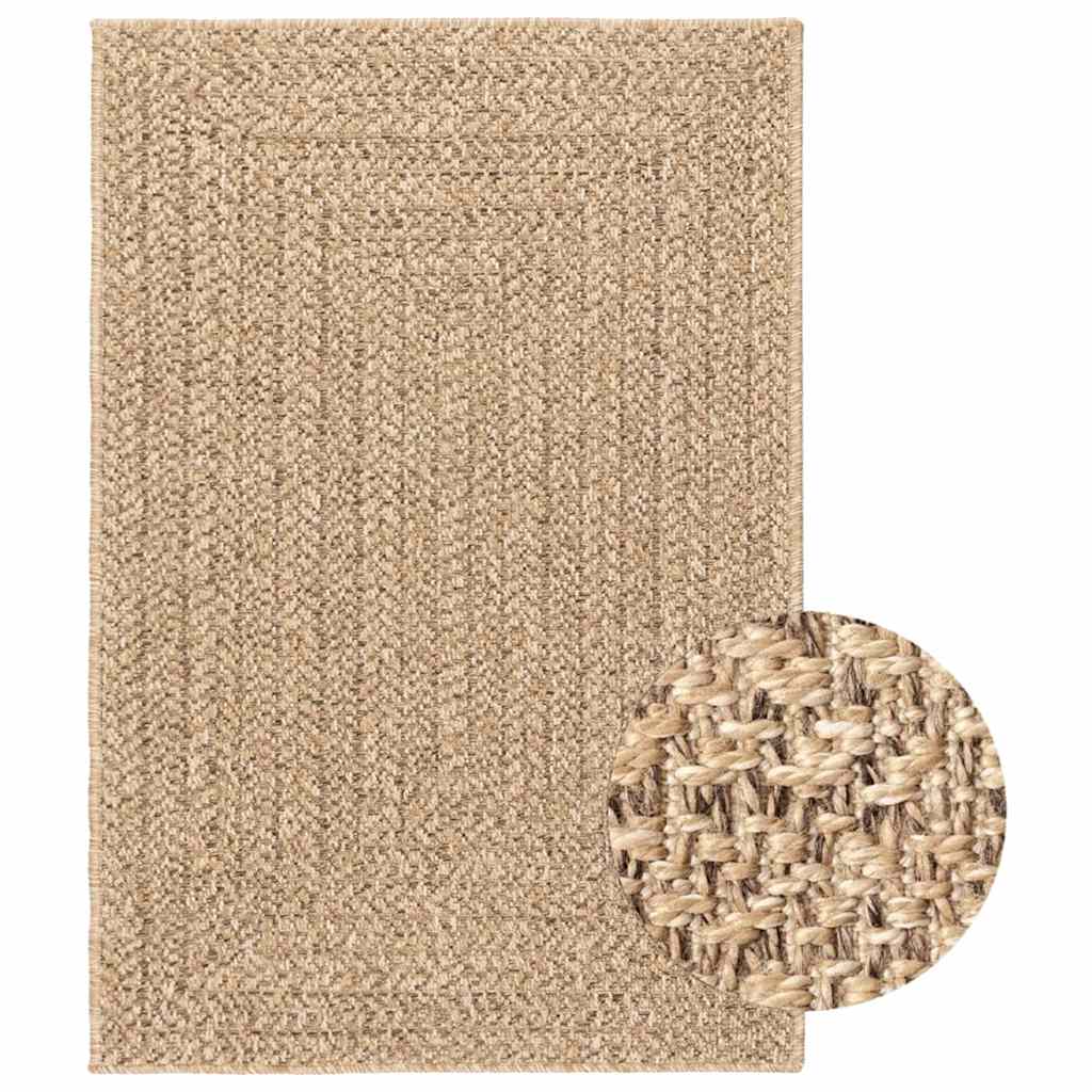 Vidaxl vloerkleed zizur beige binnen en buiten 120x120 cm jute look