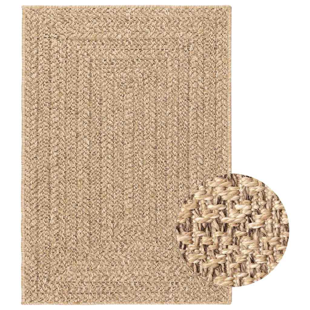 Vidaxl vloerkleed zizur beige binnen en buiten 120x170 cm jute look