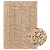 Vidaxl vloerkleed zizur beige binnen en buiten 120x170 cm jute look