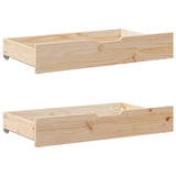 Vidaxl bedlades 2 st met wieltjes 95x55x17 cm massief grenenhout