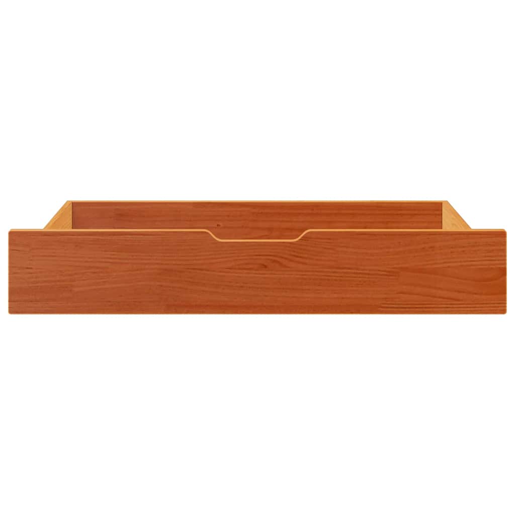Vidaxl bedlades 2 st 95x55x17 massief grenenhout wasbruin