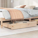 Vidaxl bedlades 2 st met wieltjes 90x55x17 cm massief grenenhout