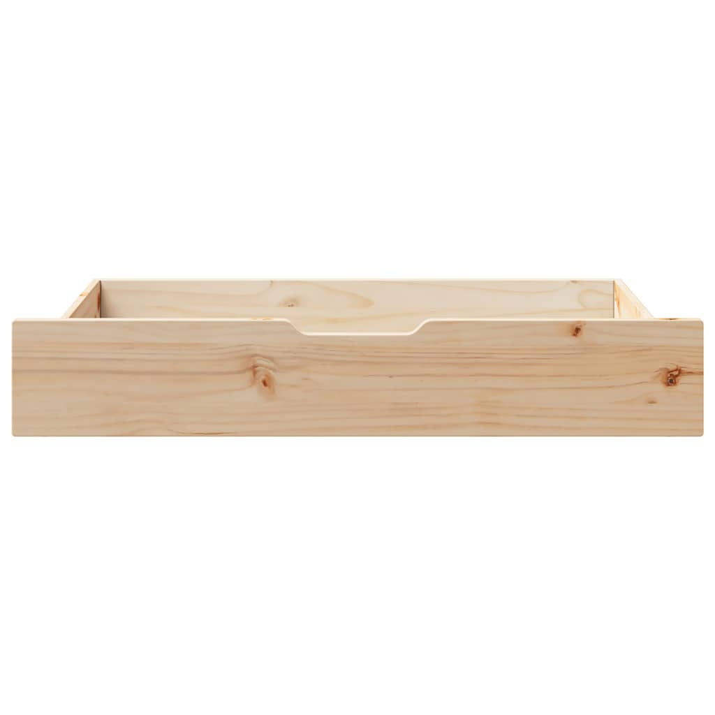 Vidaxl bedlades 2 st met wieltjes 90x55x17 cm massief grenenhout