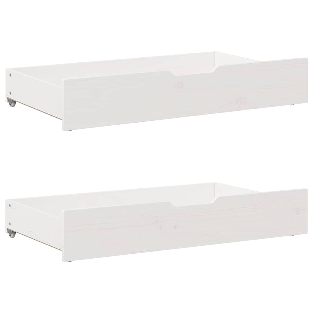 Vidaxl bedlades 2 st 90x55x17 cm massief grenenhout wit