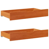 Vidaxl bedlades 2 st 90x55x17 massief grenenhout wasbruin