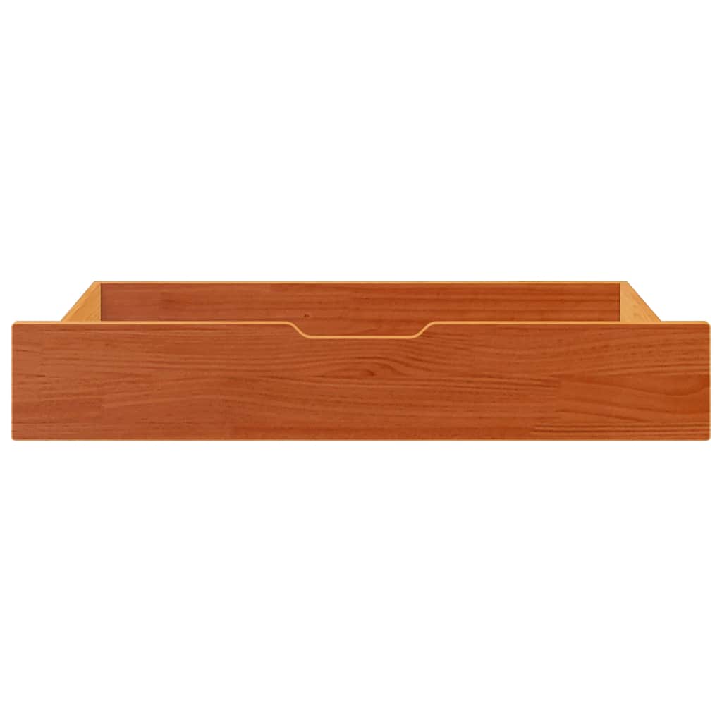 Vidaxl bedlades 2 st 90x55x17 massief grenenhout wasbruin