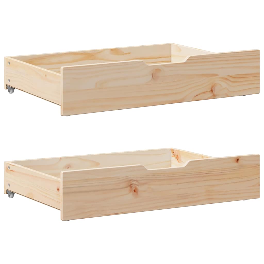 Vidaxl bedlades 2 st met wieltjes 85x55x17 cm massief grenenhout