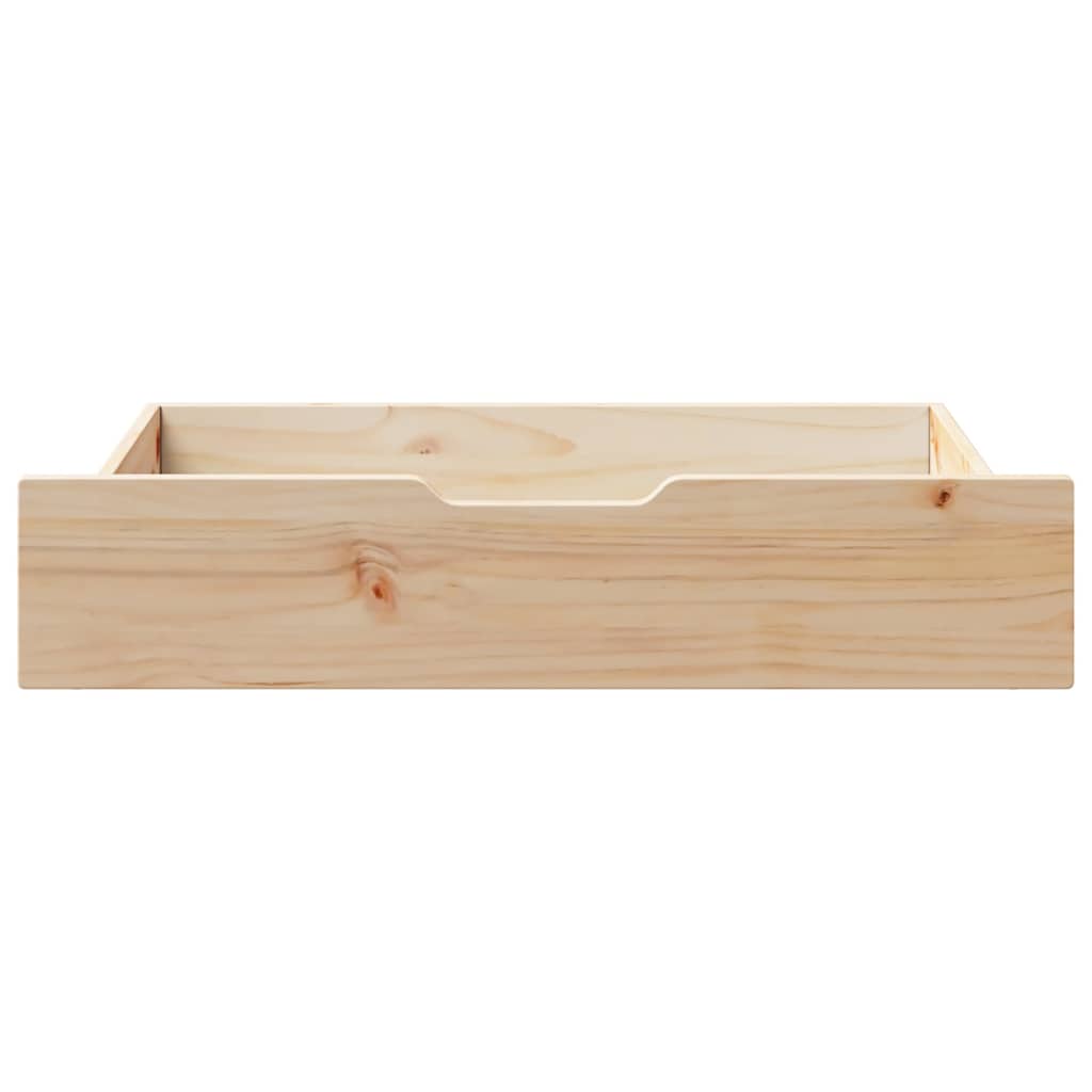 Vidaxl bedlades 2 st met wieltjes 85x55x17 cm massief grenenhout