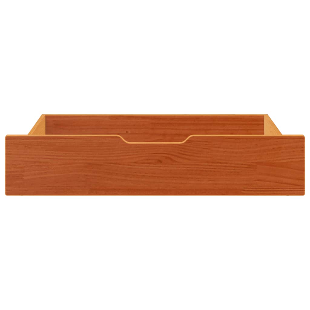 Vidaxl bedlades 2 st 85x55x17 massief grenenhout wasbruin