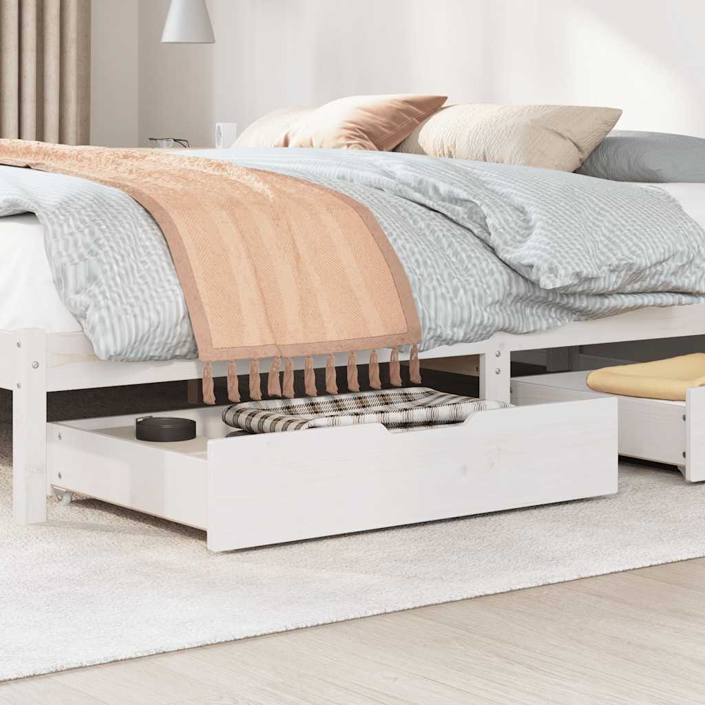 Vidaxl bedlades 2 st 80x55x17 cm massief grenenhout wit