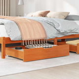 Vidaxl bedlades 2 st 80x55x17 massief grenenhout wasbruin