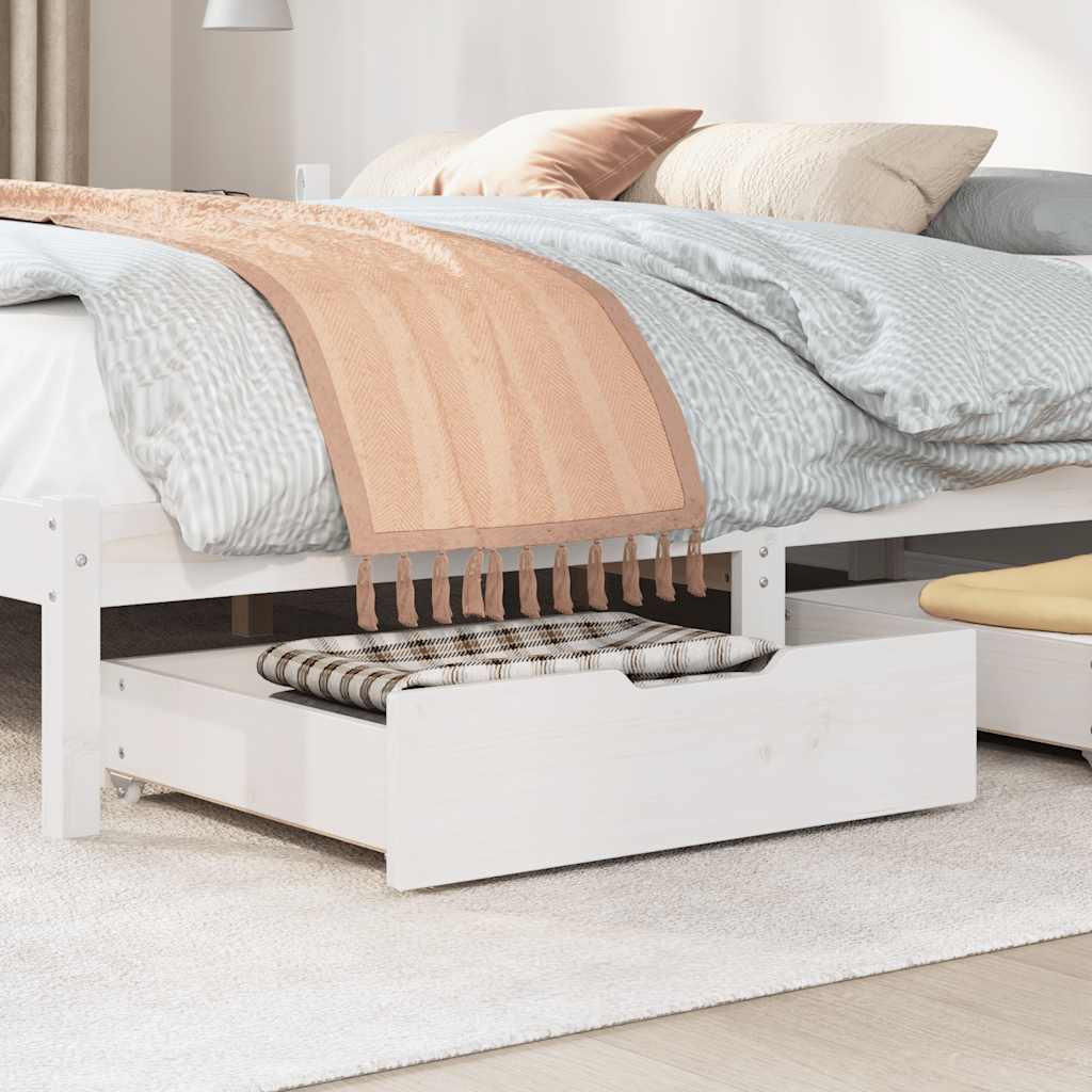 Vidaxl bedlades 2 st 75x55x17 cm massief grenenhout wit