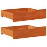 Vidaxl bedlades 2 st 65x55x17 massief grenenhout wasbruin