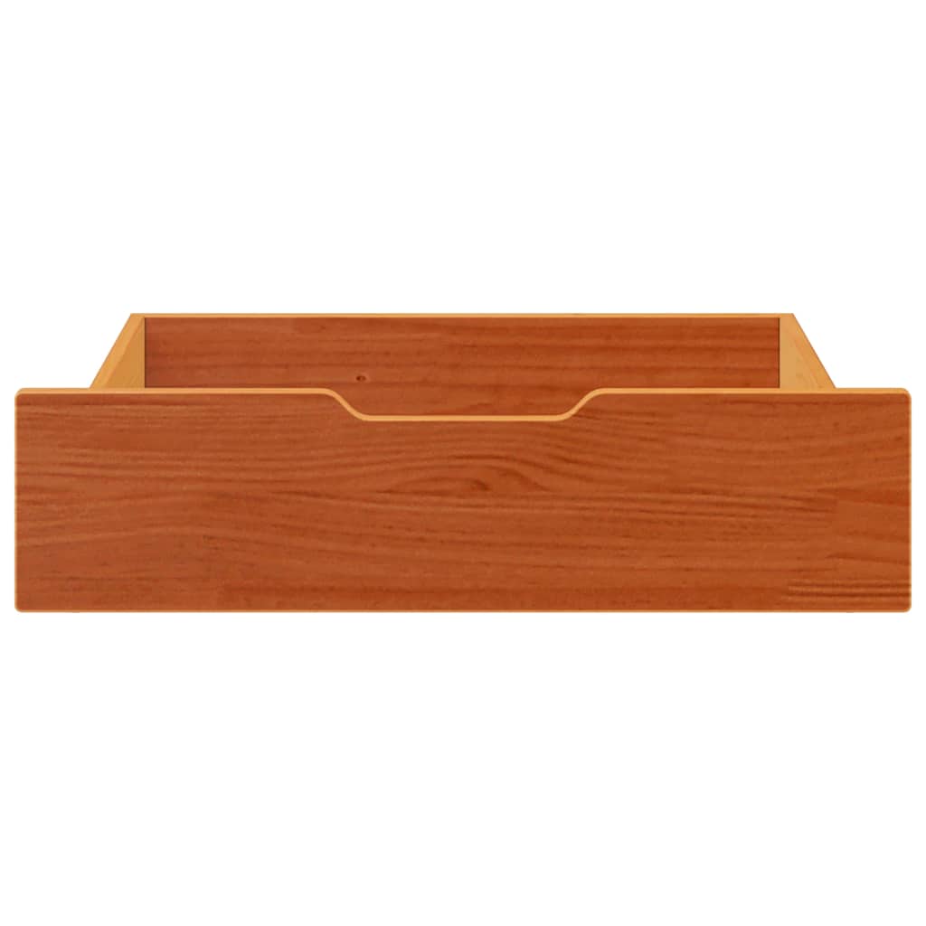 Vidaxl bedlades 2 st 65x55x17 massief grenenhout wasbruin