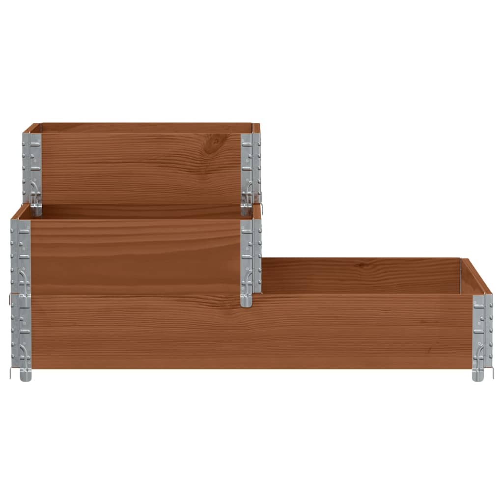 Vidaxl verhoogde plantenbak 3-laags 120x80 cm massief grenenhout bruin