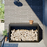 Vidaxl haardhoutrek 100x40x60 cm staal zwart