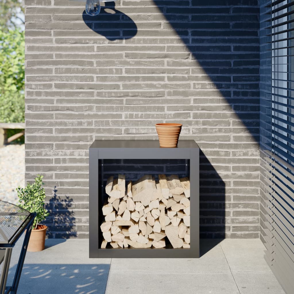 Vidaxl haardhoutrek 60x40x60 cm staal antracietkleurig