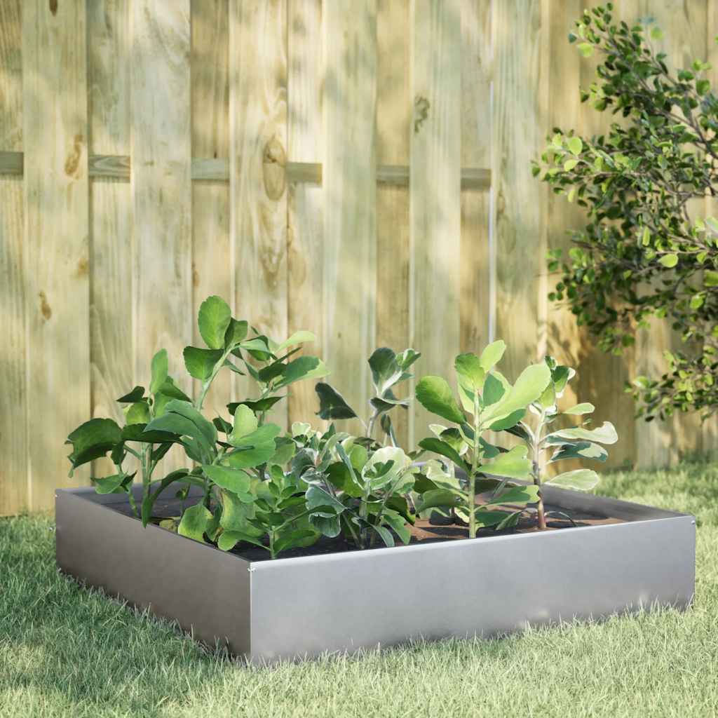 Vidaxl plantenbak verhoogd 100x100x33,5 cm gegalvaniseerd staal