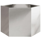 Vidaxl plantenbak zeshoek 69x60x45 cm roestvrijstaal