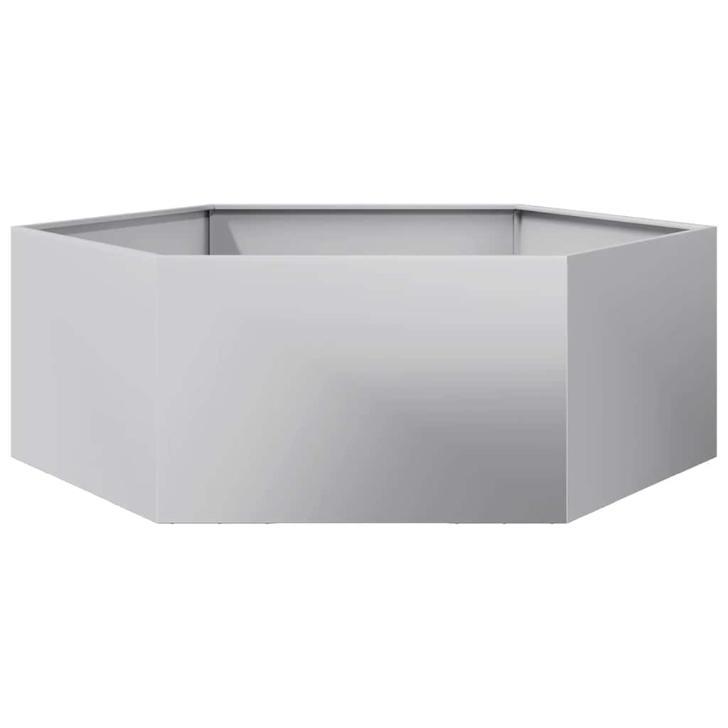 Vidaxl plantenbak zeshoek 138x120x45 cm gegalvaniseerd staal