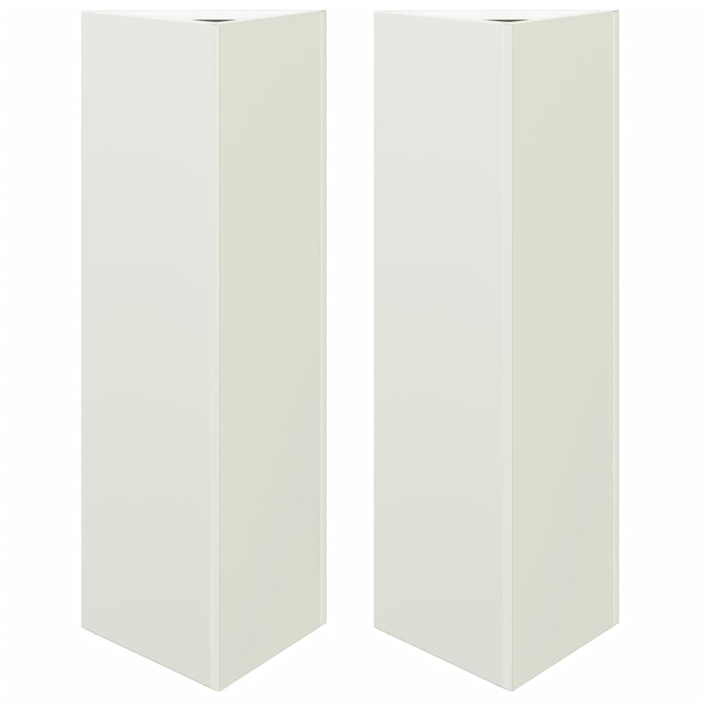 Vidaxl plantenbakken 2 st driehoek 30x26x75 cm staal wit
