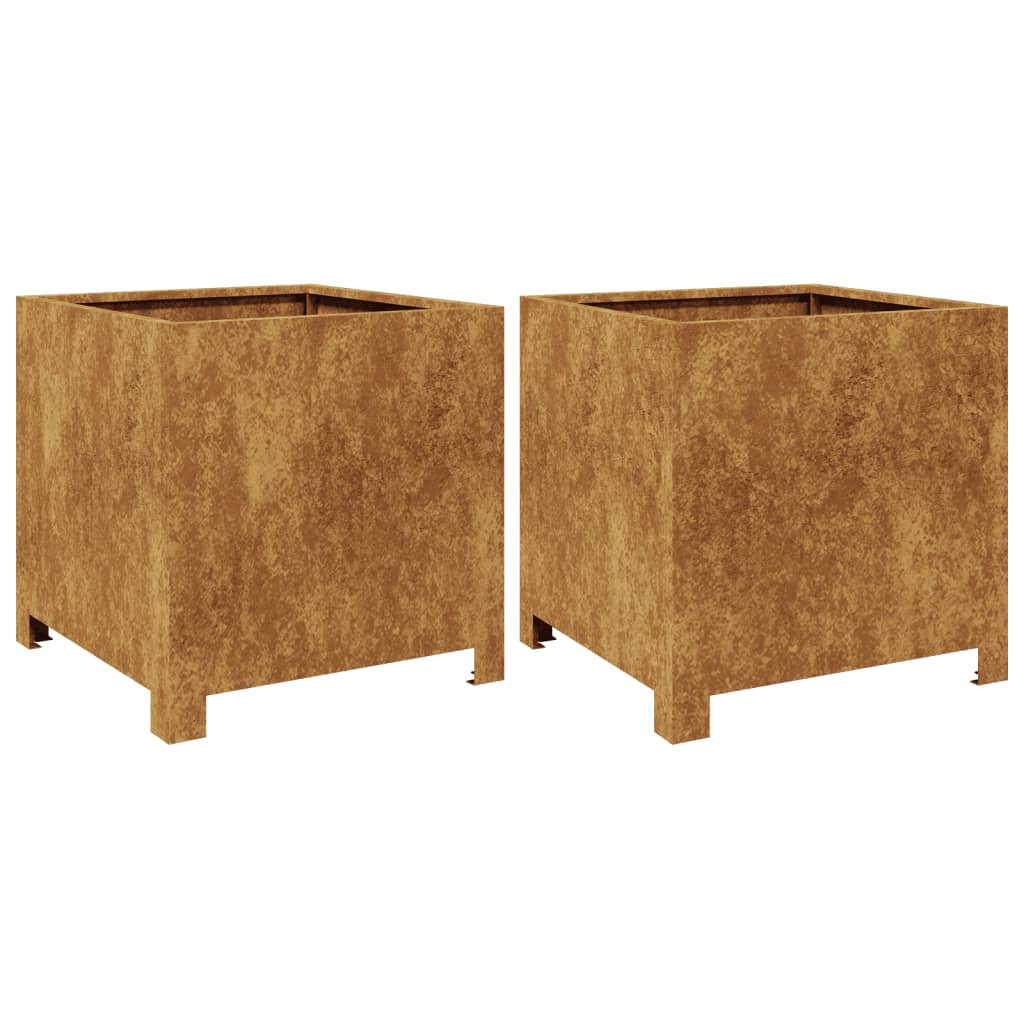 Vidaxl plantenbakken 2 st 40x40x40 cm weervast staal