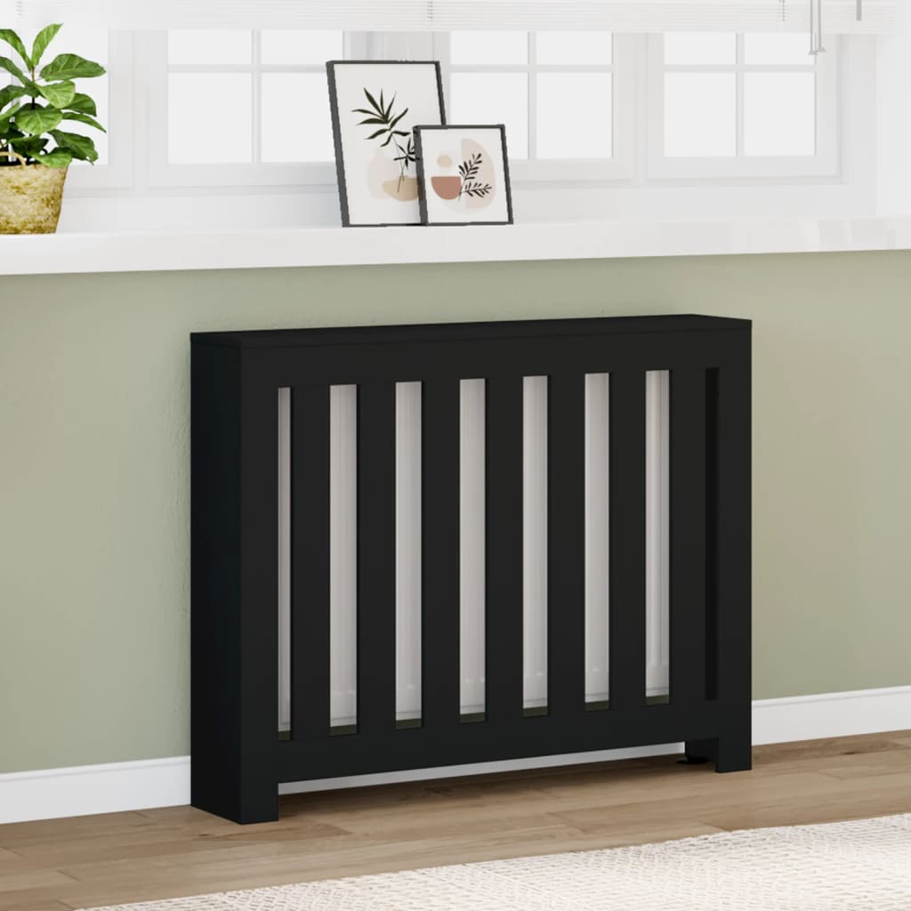 Vidaxl radiatorombouw 104x20x82 cm bewerkt hout zwart