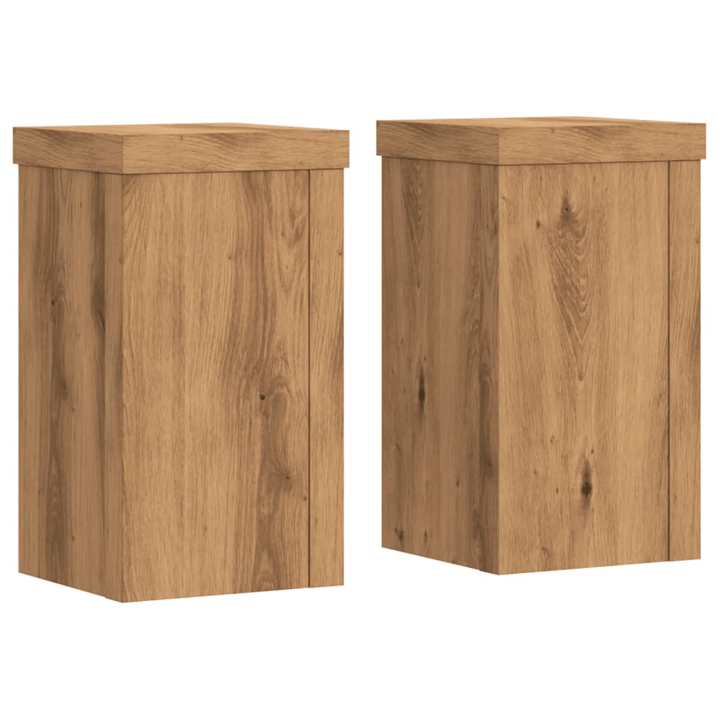 Vidaxl plantenstandaards 2 st 10x10x18 cm hout artisanaal eiken