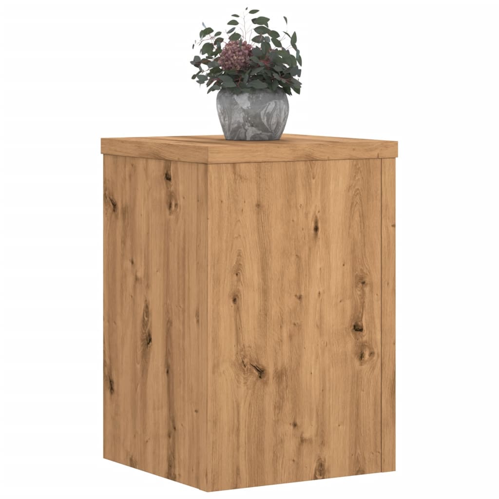 Vidaxl plantenstandaards 2 st 20x20x30 cm hout artisanaal eiken