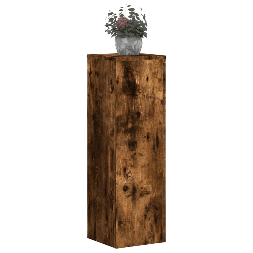 Vidaxl plantenstandaards 2 st 25x25x80 cm bewerkt hout gerookt eiken