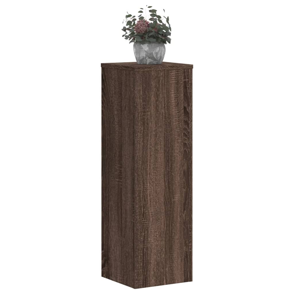 Vidaxl plantenstandaards 2 st 25x25x80 cm bewerkt hout bruin eiken