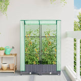 Vidaxl plantenbak verhoogd met kashoes 80x40x123 cm rattanlook