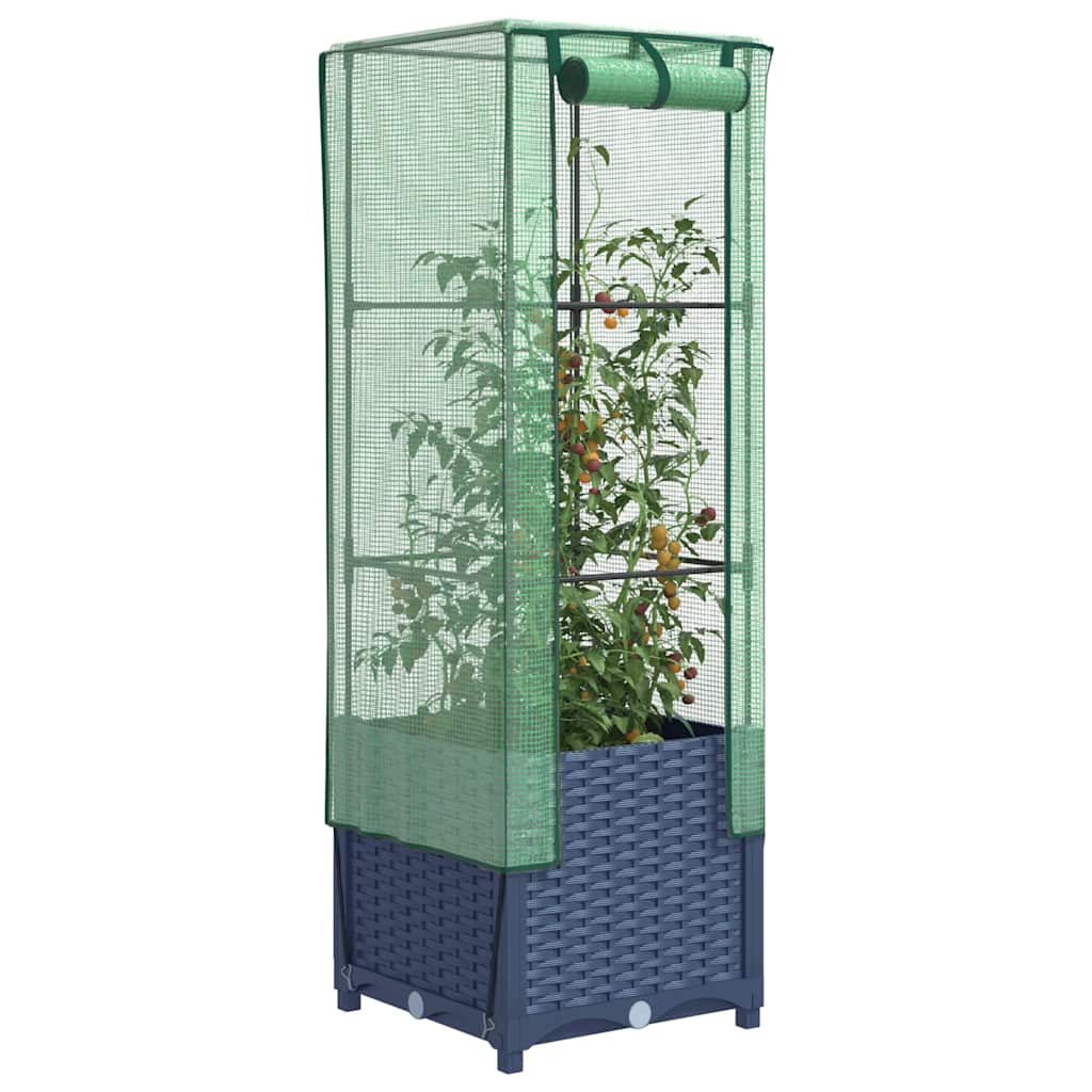 Vidaxl plantenbak verhoogd met kashoes 40x40x139 cm rattanlook