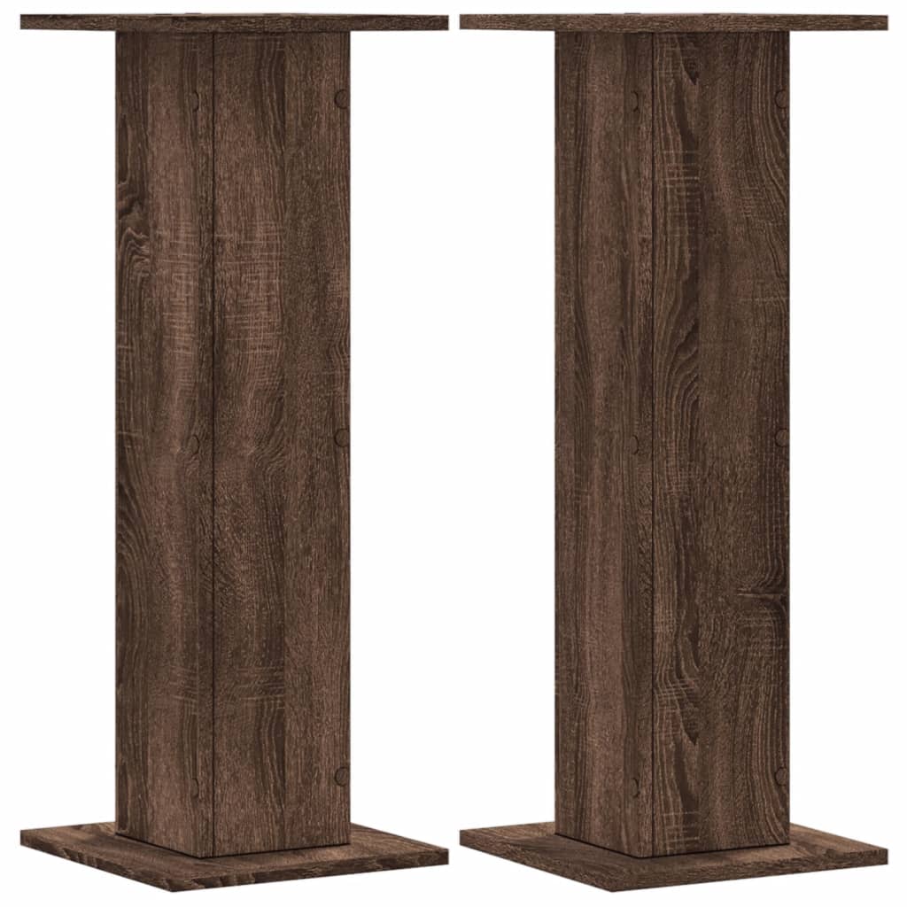 Vidaxl plantenstandaards 2 st 30x30x80 cm bewerkt hout bruin eiken