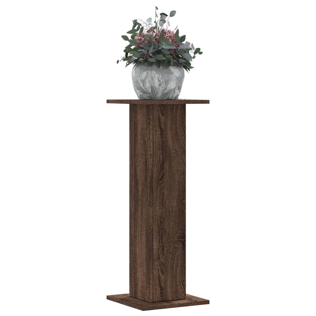 Vidaxl plantenstandaards 2 st 30x30x80 cm bewerkt hout bruin eiken