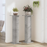 Vidaxl plantenstandaards 2 st 30x30x95 cm bewerkt hout betongrijs