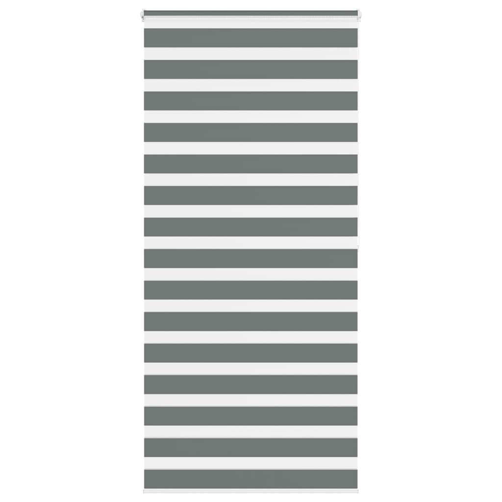 Vidaxl zebra rolgordijn 110x200 cm stofbreedte 105,9 cm donkergrijs
