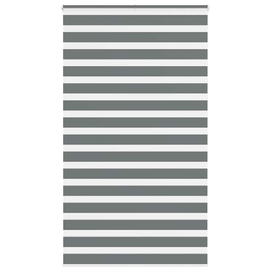 Vidaxl zebra rolgordijn 125x200 cm stofbreedte 120,9 cm donkergrijs