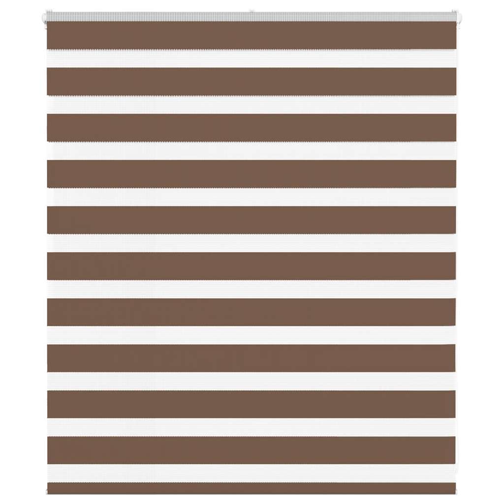 Vidaxl zebra rolgordijn 130x100 cm stofbreedte 125,9cm polyester bruin