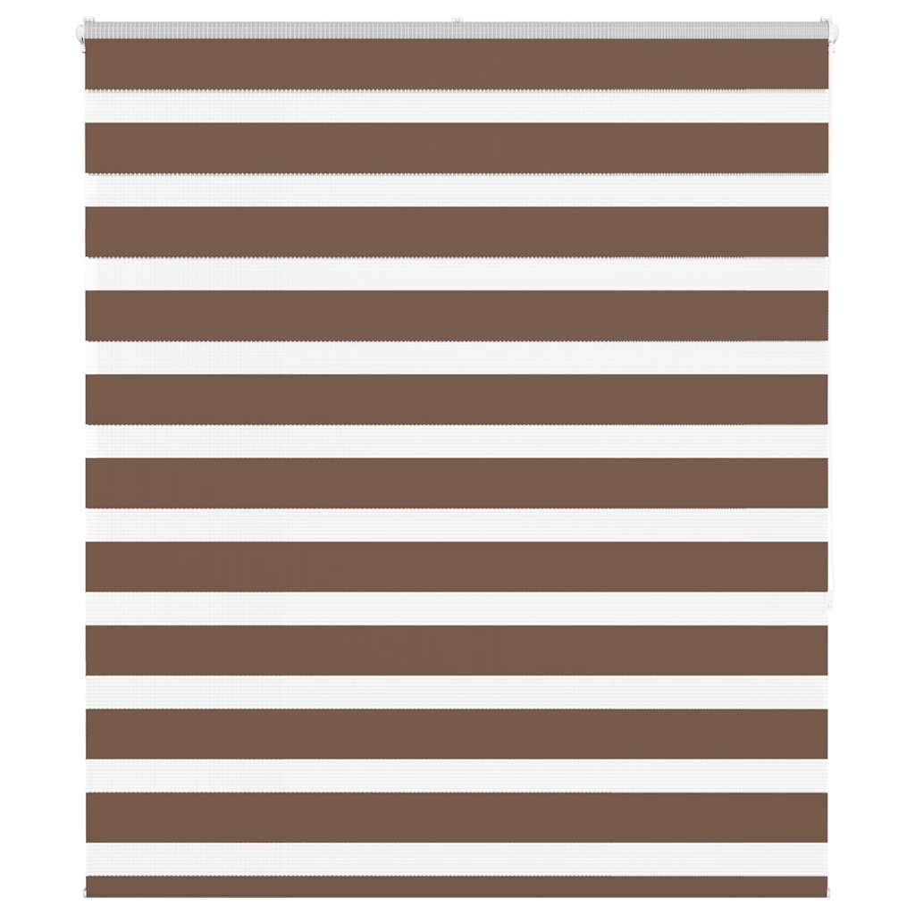 Vidaxl zebra rolgordijn 130x150 cm stofbreedte 125,9cm polyester bruin