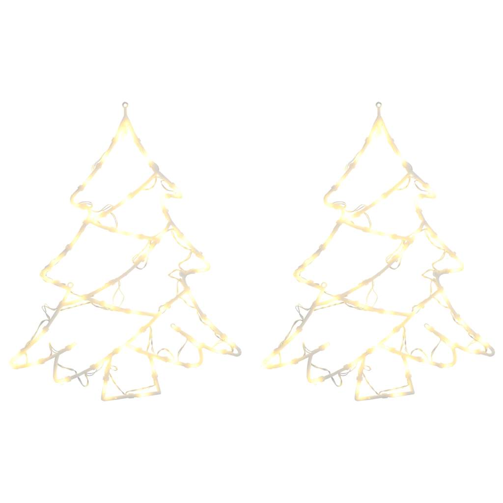 Vidaxl kerstverlichting kerstboom silhouet 2 st 50 leds warm wit