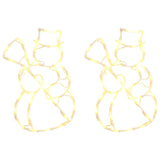 Vidaxl kerstverlichting sneeuwpop silhouet 2 st 35 leds warm wit