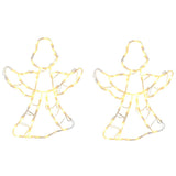 Vidaxl kerstverlichting engel silhouet 2 st 50 leds warm wit